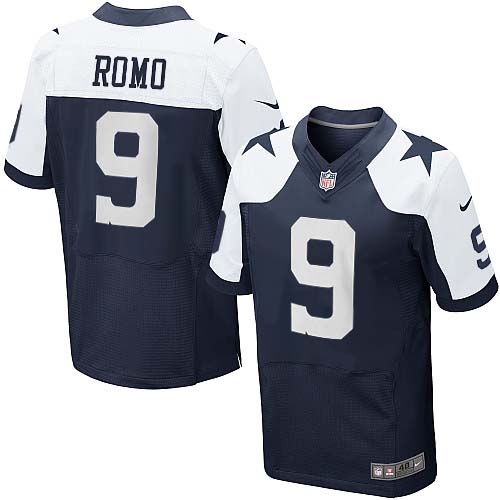 Men's Elite Tony Romo Nike Jersey Navy Blue Alternate - #9 Throwback NFL Dallas Cowboys